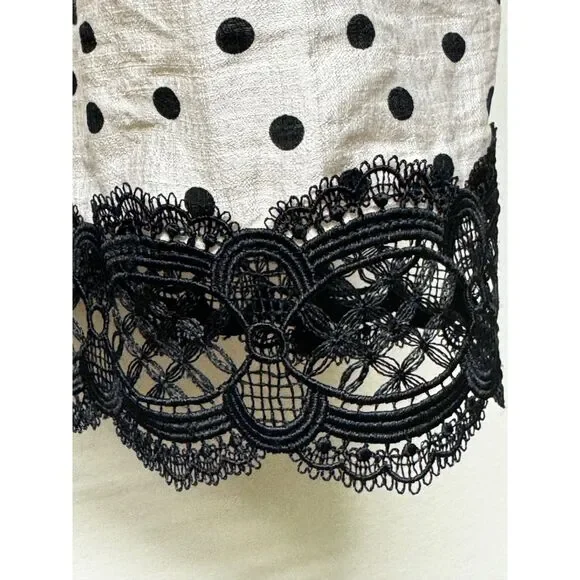 NWT EXPRESS Polka Dot Lace Detailed Trapeze Dress, Sz L - Picture 10 of 16